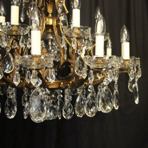 ITALIAN GILDED CRYSTAL 19 LIGHT ANTIQUE CHANDELIER - ADDITIONAL PHOTO 1