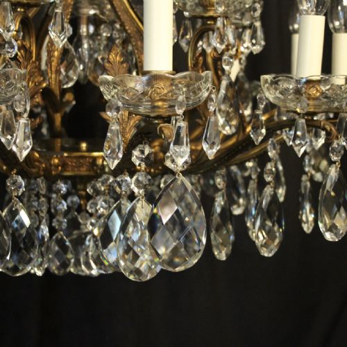 ITALIAN GILDED CRYSTAL 19 LIGHT ANTIQUE CHANDELIER - ADDITIONAL PHOTO 2