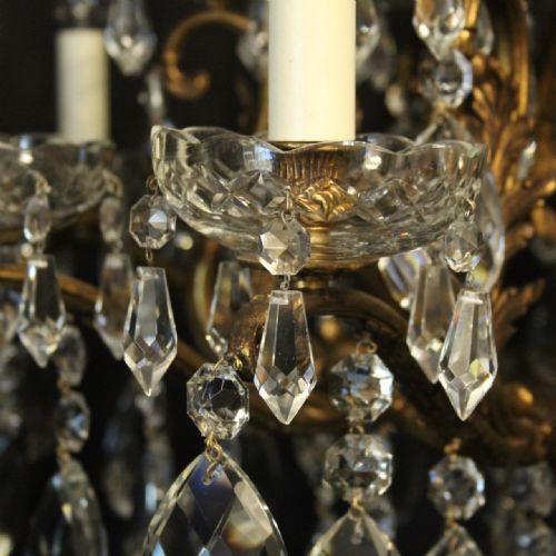 ITALIAN GILDED CRYSTAL 19 LIGHT ANTIQUE CHANDELIER - ADDITIONAL PHOTO 4
