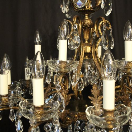 ITALIAN GILDED CRYSTAL 19 LIGHT ANTIQUE CHANDELIER - ADDITIONAL PHOTO 5