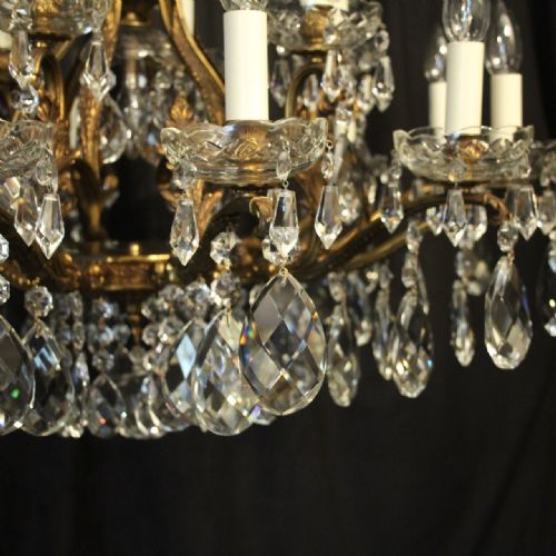 ITALIAN GILDED CRYSTAL 19 LIGHT ANTIQUE CHANDELIER - ADDITIONAL PHOTO 6