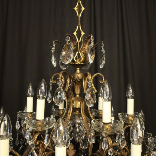 ITALIAN GILDED CRYSTAL 19 LIGHT ANTIQUE CHANDELIER - ADDITIONAL PHOTO 7