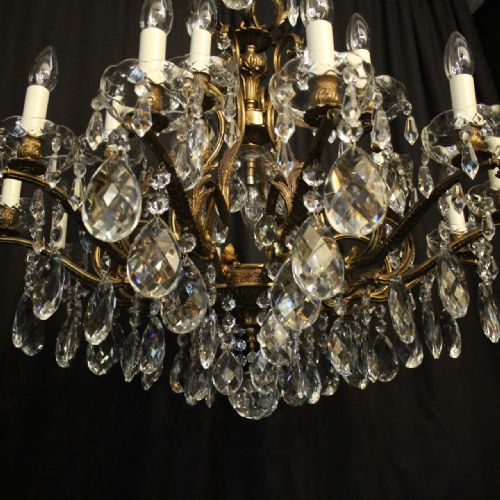 ITALIAN GILDED CRYSTAL 19 LIGHT ANTIQUE CHANDELIER - ADDITIONAL PHOTO 8