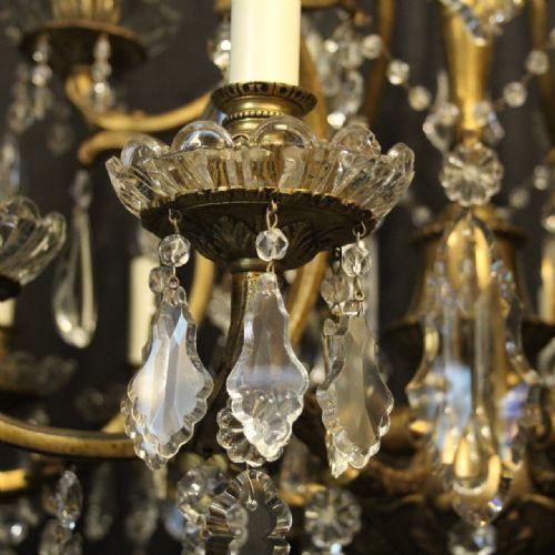 FRENCH 19TH CENTURY GILDED BRONZE CRYSTAL 18 LIGHT CHANDELIER - ADDITIONAL PHOTO 2