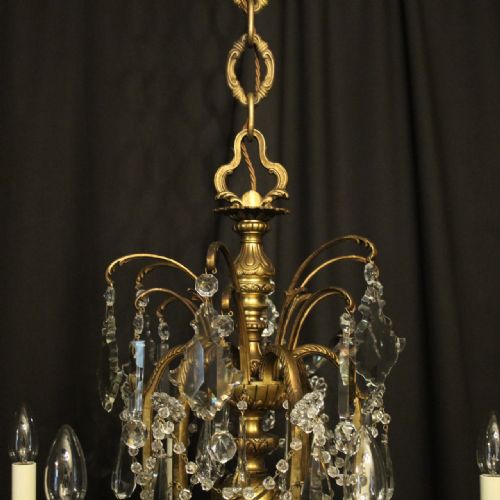 FRENCH 19TH CENTURY GILDED BRONZE CRYSTAL 18 LIGHT CHANDELIER - ADDITIONAL PHOTO 6