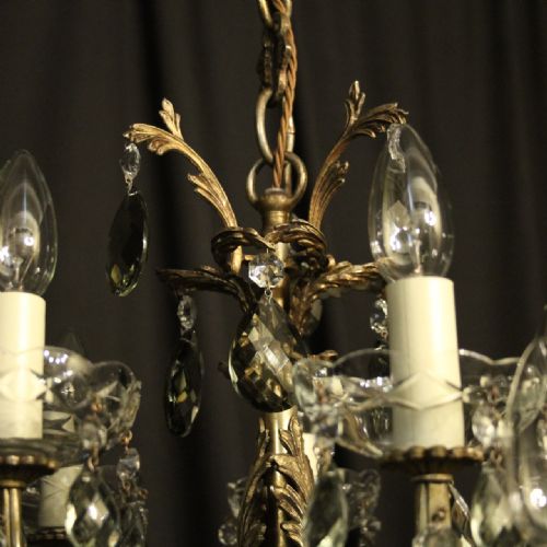 ITALIAN 14 LIGHT DOUBLE TIERED SILVER GILDED ANTIQUE CHANDELIER - ADDITIONAL PHOTO 3