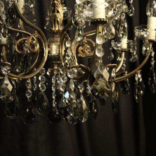 ITALIAN 14 LIGHT DOUBLE TIERED SILVER GILDED ANTIQUE CHANDELIER - ADDITIONAL PHOTO 5