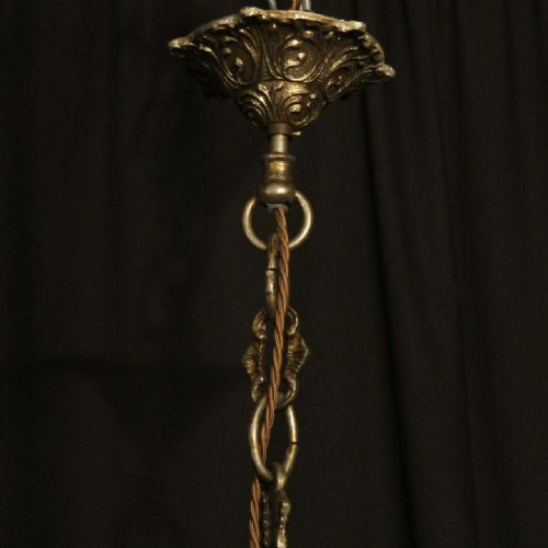 ITALIAN 14 LIGHT DOUBLE TIERED SILVER GILDED ANTIQUE CHANDELIER - ADDITIONAL PHOTO 9