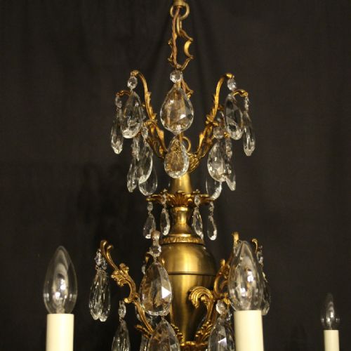 ITALIAN GILDED CRYSTAL 12 LIGHT ANTIQUE CHANDELIER - ADDITIONAL PHOTO 8