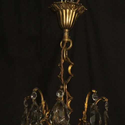 ITALIAN GILDED CRYSTAL 12 LIGHT ANTIQUE CHANDELIER - ADDITIONAL PHOTO 9