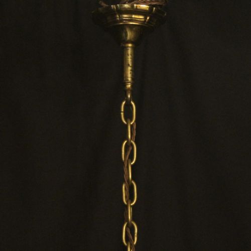 FRENCH GILDED BRONZE CONVEX ANTIQUE HALL LANTERN - ADDITIONAL PHOTO 9
