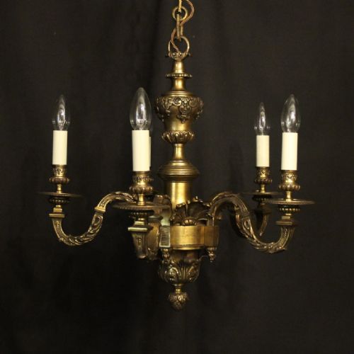 french 19th century gilded bronze 6 light antique chandelier - CATEGORY: ANTIQUE LIGHTING - DATED 19TH CENTURY