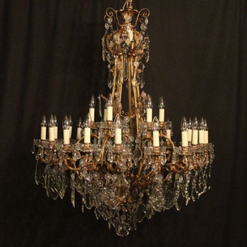 french 19th century gilded bronze 24 light antique chandelier - CATEGORY: ANTIQUE LIGHTING - DATED 19TH CENTURY
