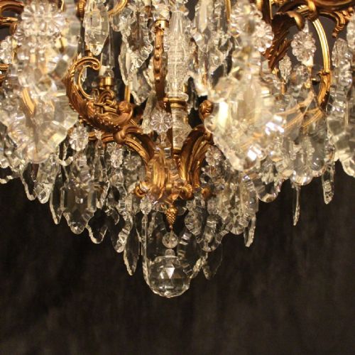 FRENCH 19TH CENTURY GILDED BRONZE 24 LIGHT ANTIQUE CHANDELIER - ADDITIONAL PHOTO 3