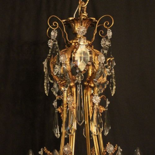 FRENCH 19TH CENTURY GILDED BRONZE 24 LIGHT ANTIQUE CHANDELIER - ADDITIONAL PHOTO 5