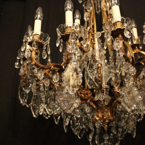 FRENCH 19TH CENTURY GILDED BRONZE 24 LIGHT ANTIQUE CHANDELIER - ADDITIONAL PHOTO 6