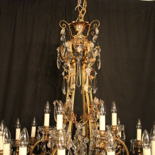 FRENCH 19TH CENTURY GILDED BRONZE 24 LIGHT ANTIQUE CHANDELIER - ADDITIONAL PHOTO 8