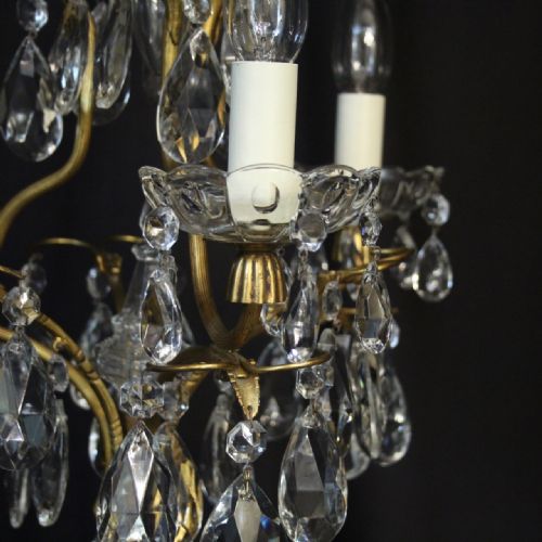 FRENCH GILDED BIRDCAGE 4 LIGHT ANTIQUE CHANDELIER - ADDITIONAL PHOTO 1