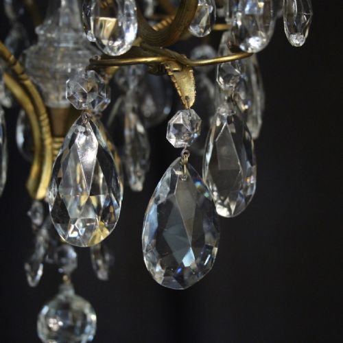 FRENCH GILDED BIRDCAGE 4 LIGHT ANTIQUE CHANDELIER - ADDITIONAL PHOTO 6