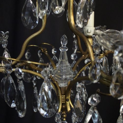 FRENCH GILDED BIRDCAGE 4 LIGHT ANTIQUE CHANDELIER - ADDITIONAL PHOTO 8