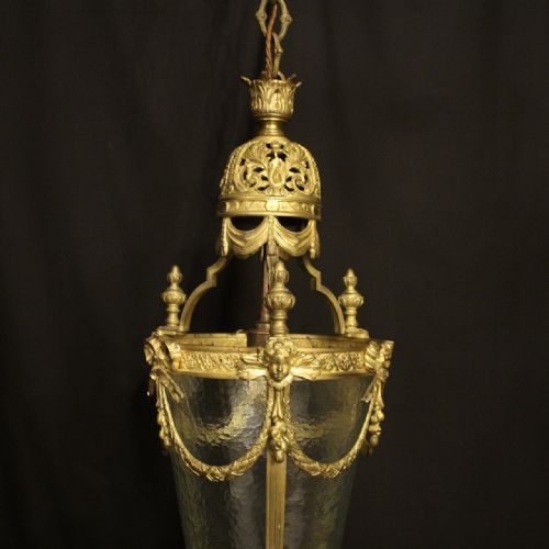 ENGLISH 19TH CENTURY BRONZE ANTIQUE HALL LANTERN - ADDITIONAL PHOTO 1