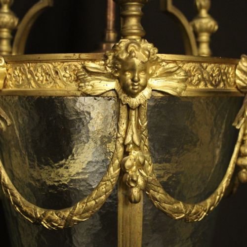 ENGLISH 19TH CENTURY BRONZE ANTIQUE HALL LANTERN - ADDITIONAL PHOTO 3