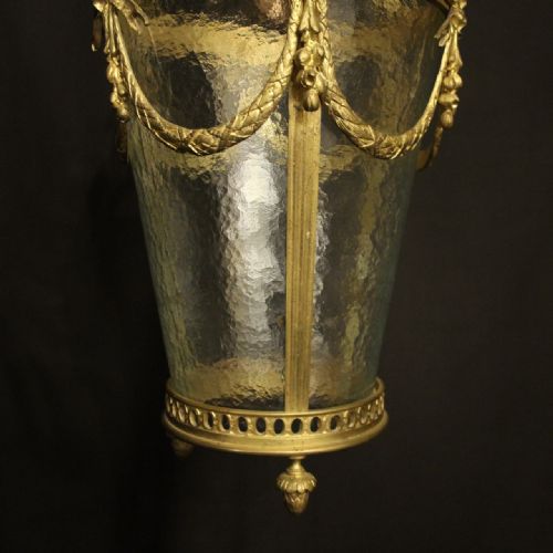 ENGLISH 19TH CENTURY BRONZE ANTIQUE HALL LANTERN - ADDITIONAL PHOTO 5