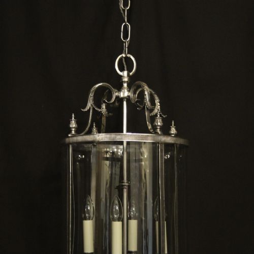 FRENCH LARGE SILVER GILDED FOUR LIGHT HALL LANTERN - ADDITIONAL PHOTO 1