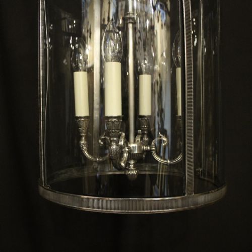 FRENCH LARGE SILVER GILDED FOUR LIGHT HALL LANTERN - ADDITIONAL PHOTO 3