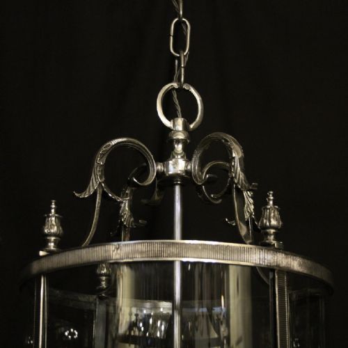 FRENCH LARGE SILVER GILDED FOUR LIGHT HALL LANTERN - ADDITIONAL PHOTO 4