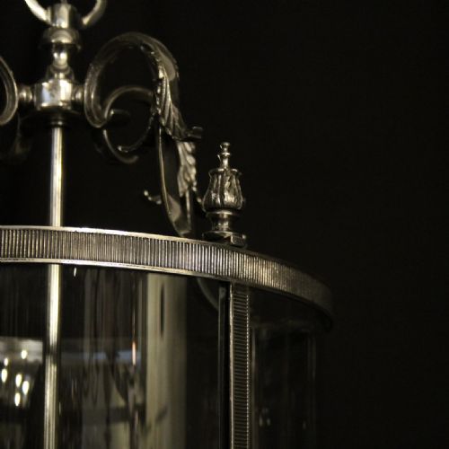 FRENCH LARGE SILVER GILDED FOUR LIGHT HALL LANTERN - ADDITIONAL PHOTO 6