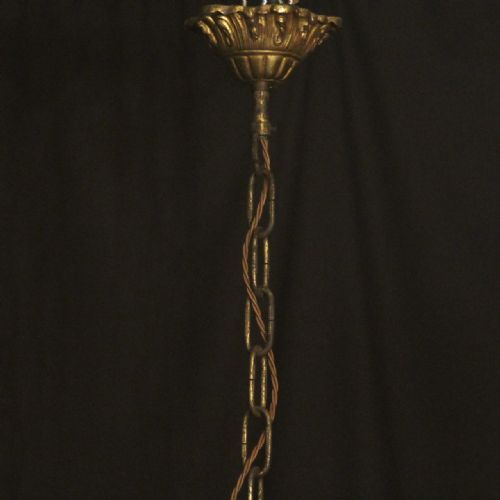ITALIAN 12 LIGHT GILDED BRONZE CRYSTAL ANTIQUE CHANDELIER - ADDITIONAL PHOTO 9