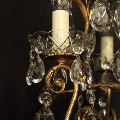 FRENCH GILDED BIRDCAGE 4 LIGHT ANTIQUE CHANDELIER - ADDITIONAL PHOTO 2