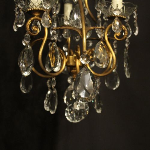 FRENCH GILDED BIRDCAGE 4 LIGHT ANTIQUE CHANDELIER - ADDITIONAL PHOTO 3