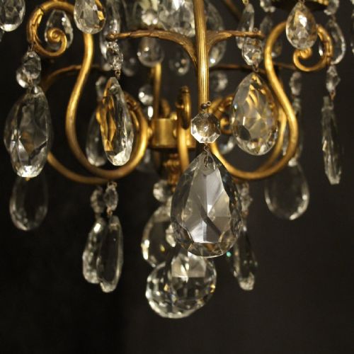 FRENCH GILDED BIRDCAGE 4 LIGHT ANTIQUE CHANDELIER - ADDITIONAL PHOTO 5