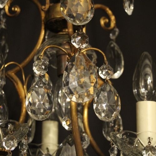 FRENCH GILDED BIRDCAGE 4 LIGHT ANTIQUE CHANDELIER - ADDITIONAL PHOTO 7