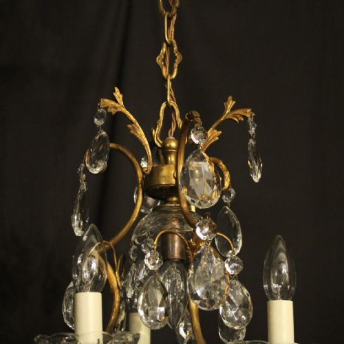 FRENCH GILDED BIRDCAGE 4 LIGHT ANTIQUE CHANDELIER - ADDITIONAL PHOTO 8