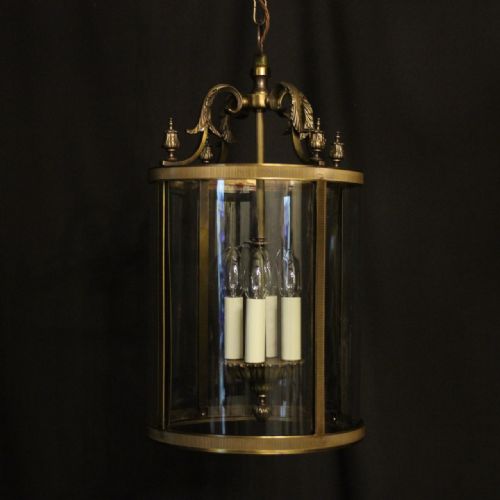 french gilded four light convex hall lantern - CATEGORY: ANTIQUE LIGHTING - DATED 1930