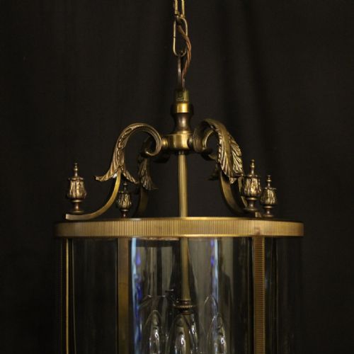FRENCH GILDED FOUR LIGHT CONVEX HALL LANTERN - ADDITIONAL PHOTO 1