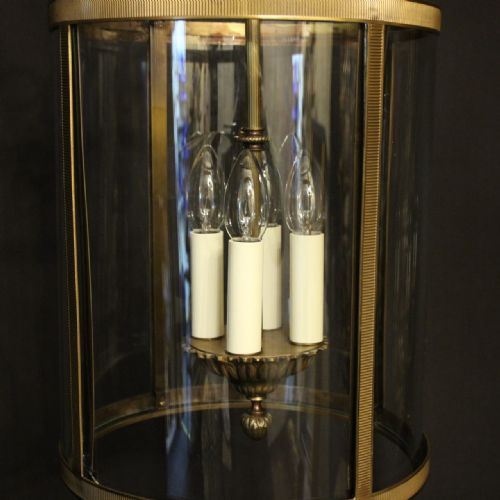 FRENCH GILDED FOUR LIGHT CONVEX HALL LANTERN - ADDITIONAL PHOTO 2