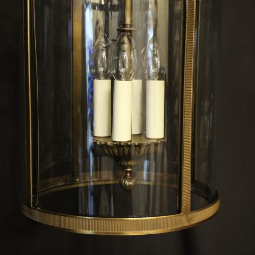 FRENCH GILDED FOUR LIGHT CONVEX HALL LANTERN - ADDITIONAL PHOTO 3