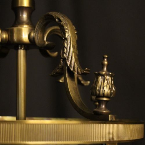 FRENCH GILDED FOUR LIGHT CONVEX HALL LANTERN - ADDITIONAL PHOTO 5
