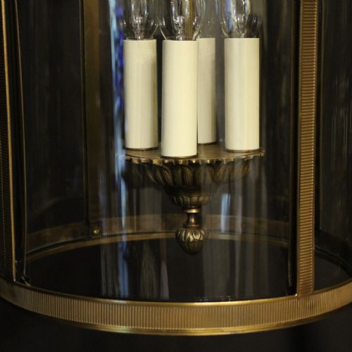 FRENCH GILDED FOUR LIGHT CONVEX HALL LANTERN - ADDITIONAL PHOTO 6