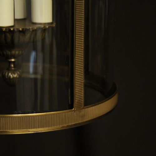 FRENCH GILDED FOUR LIGHT CONVEX HALL LANTERN - ADDITIONAL PHOTO 8