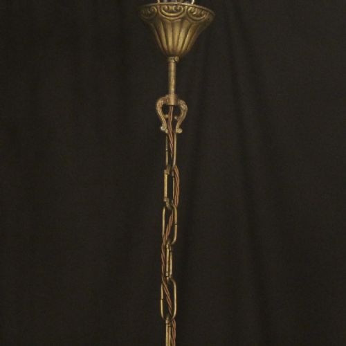FRENCH GILDED FOUR LIGHT CONVEX HALL LANTERN - ADDITIONAL PHOTO 9