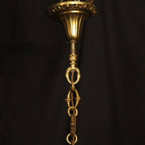 FRENCH GILDED BRONZE 8 LIGHT ANTIQUE CHANDELIER - ADDITIONAL PHOTO 9