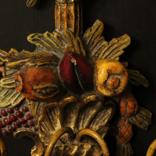 ITALIAN PAIR OF POLYCHROME TWIN ARM WALL LIGHTS - ADDITIONAL PHOTO 5