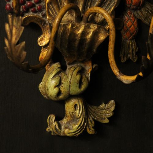 ITALIAN PAIR OF POLYCHROME TWIN ARM WALL LIGHTS - ADDITIONAL PHOTO 7