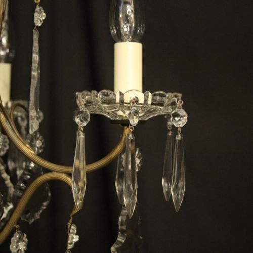 FRENCH GILDED BIRDCAGE CRYTSAL 5 LIGHT ANTIQUE CHANDELIER - ADDITIONAL PHOTO 3