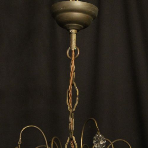 FRENCH GILDED BIRDCAGE CRYTSAL 5 LIGHT ANTIQUE CHANDELIER - ADDITIONAL PHOTO 9